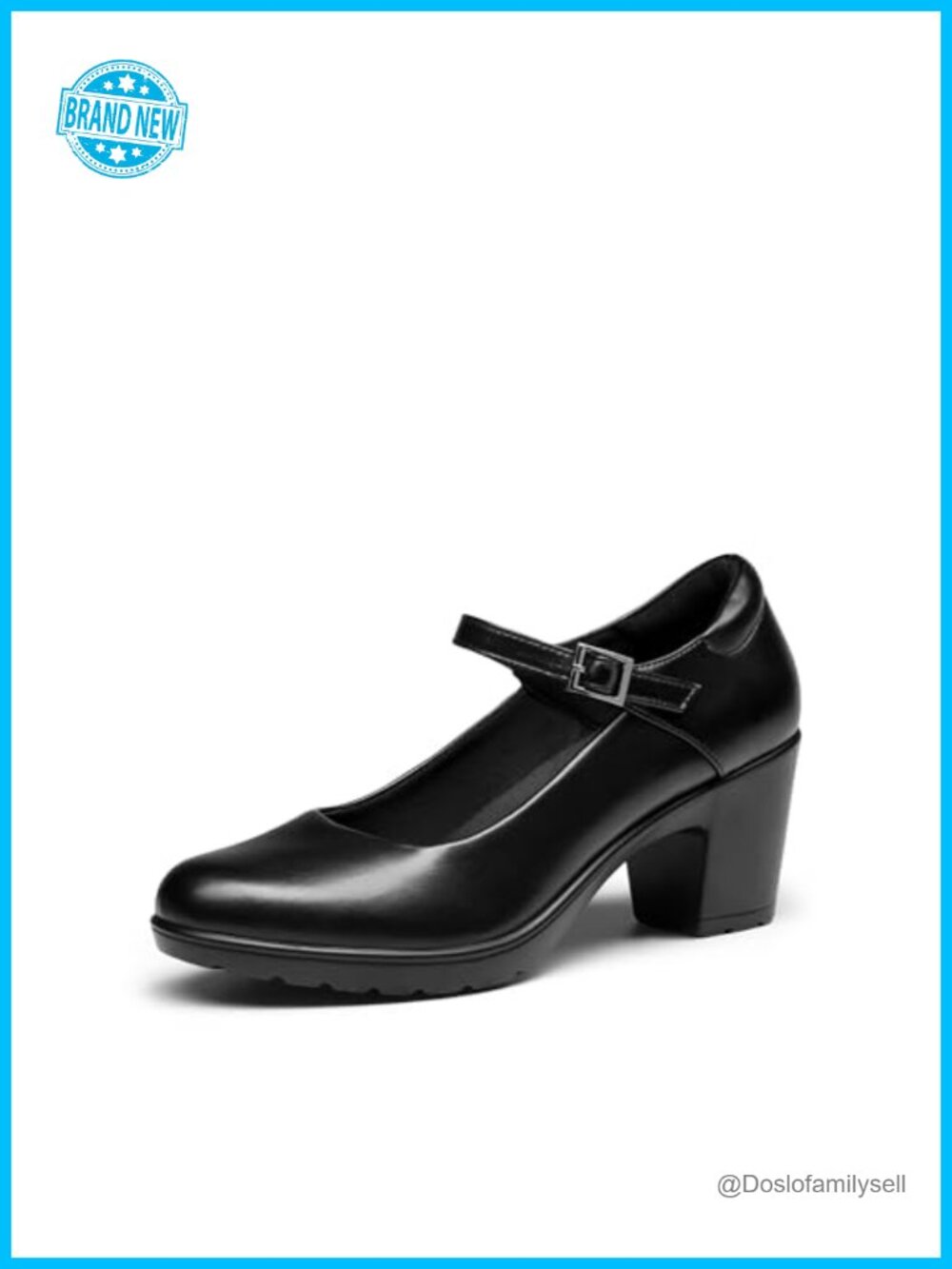 PU Leather Mary Jane Heels Arch Support Block Heel Pumps